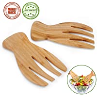 Juego de 2 garras de madera para servir ensalada- pasta- fruta en la encimera de tu cocina.